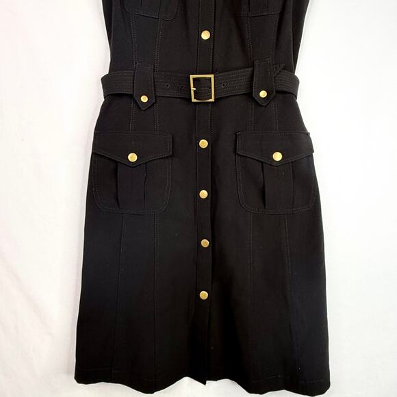 Calvin Klein Black Belted Utility Dress 4 - Picture 5 of 8